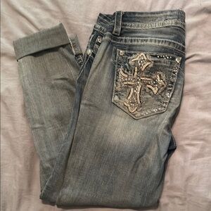 Miss Me Faded Blue Skinny Jeans